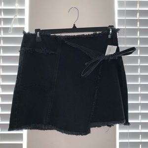 Black wrap denim skirt from Urban Outfitters